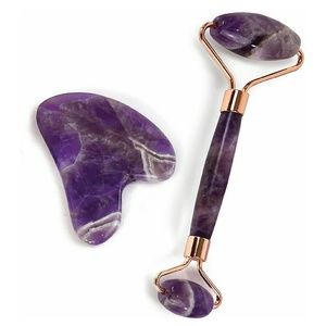 Purple Amethyst Face Roller and Gua Sha Set